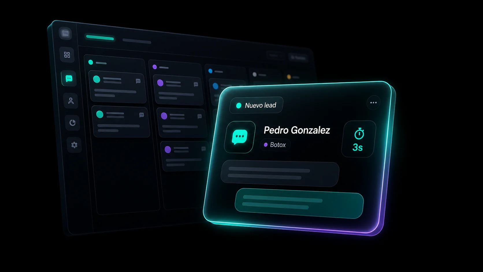 Panel operativo de LABSIA con leads, conversaciones y tiempos de respuesta.